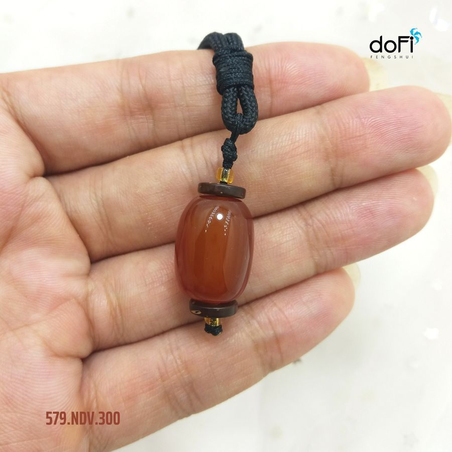  Lu Thống Đá Agate Đỏ - Dây Chuyền Vải 