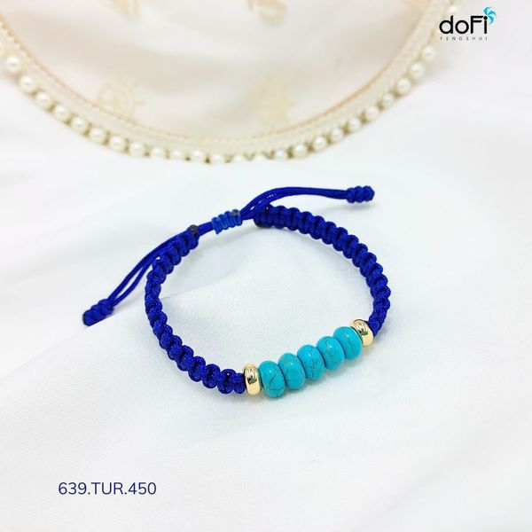  Ngũ Điếu Thắt Dây Thái - Đá San Hô Turquoise 