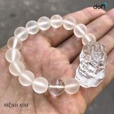  VÒNG ĐÁ THẠCH ANH TRẮNG + TÓC BẠCH KIM PHỐI TỲ HƯU TOPAZ TRẮNG 