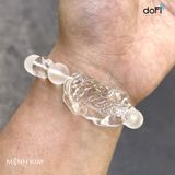  VÒNG ĐÁ THẠCH ANH TRẮNG + TÓC BẠCH KIM PHỐI TỲ HƯU TOPAZ TRẮNG 