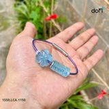  Vòng Tay Cỏ 4 Lá Phối Lu Thống Chạm Kim Tiền Đá Aquamarine 