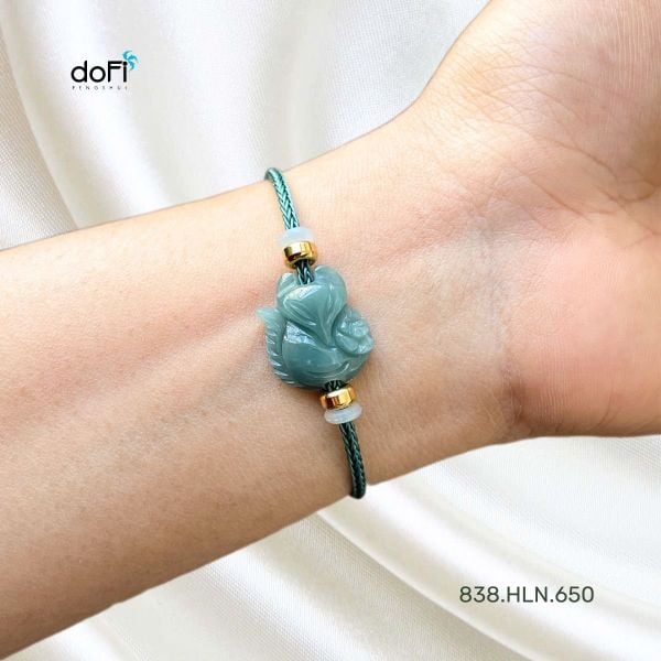  Vòng Tay Hồ Ly Xuyên Cáp - Lam Ngọc 