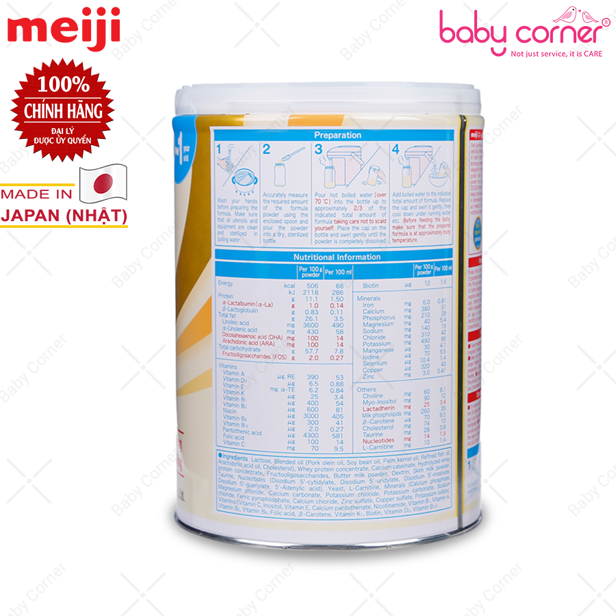  Sữa Bột Meiji Infant Formula Số 0, 800g, Bé Từ 0-12 Tháng Tuổi 