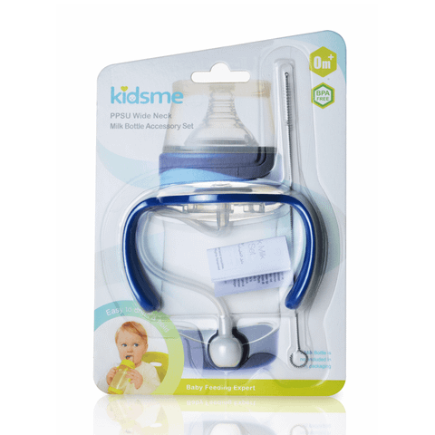  Bộ Phụ Kiện Bình Sữa Cổ Rộng Kidsme (Gồm Bàn Chải, Nắp, Quai Cầm, Ông Hút) 