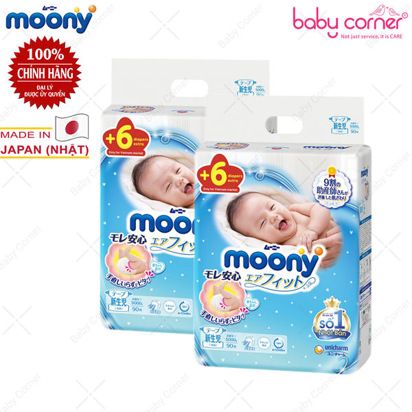  Tã Dán Moony Newborn NB90 / 90+6 Miếng, < 5kg 