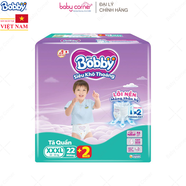  Tã Quần BOBBY SKT Size XXXL (22 Miếng), Cho Bé Từ 20-35kg 