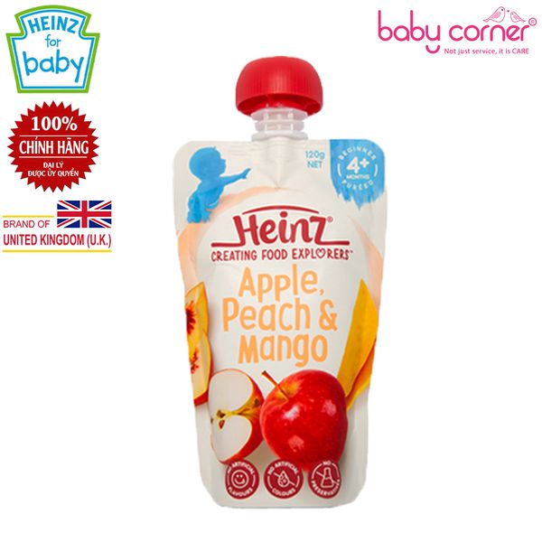 Hỗn Hợp Nghiền Heinz Táo Đào Và Xoài (Cho Trẻ Từ 4 Tháng), 120g 