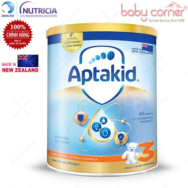 Sữa Bột Aptakid New Zealand Growing Up Milk Formula Số 3, 900g, bé trên 2 tuổi