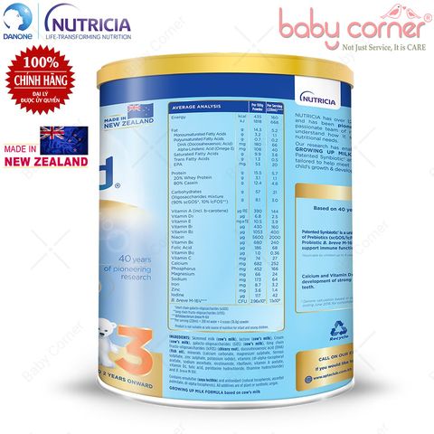  Sữa Bột Aptakid New Zealand Growing Up Milk Formula Số 3, 900g, bé trên 2 tuổi 
