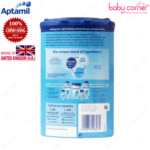  Sữa Bột Aptamil First Infant Số 1, 0-6 tháng, 900g 