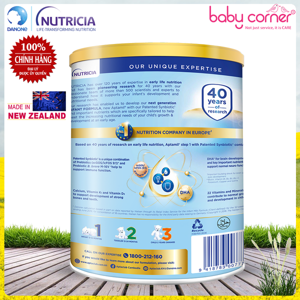  Sữa Bột Aptamil New Zealand Infant Formula Số 1, 900g, bé 0-12 tháng 