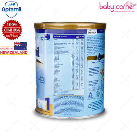  Sữa Bột Aptamil New Zealand Infant Formula Số 1, 380g, bé 0-12 tháng 