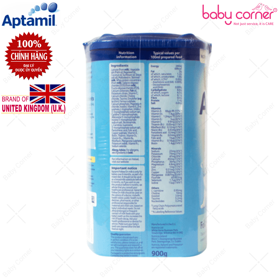 Sữa Aptamil 2 Follow up cho trẻ từ 6-12 tháng (Hộp 900g) 