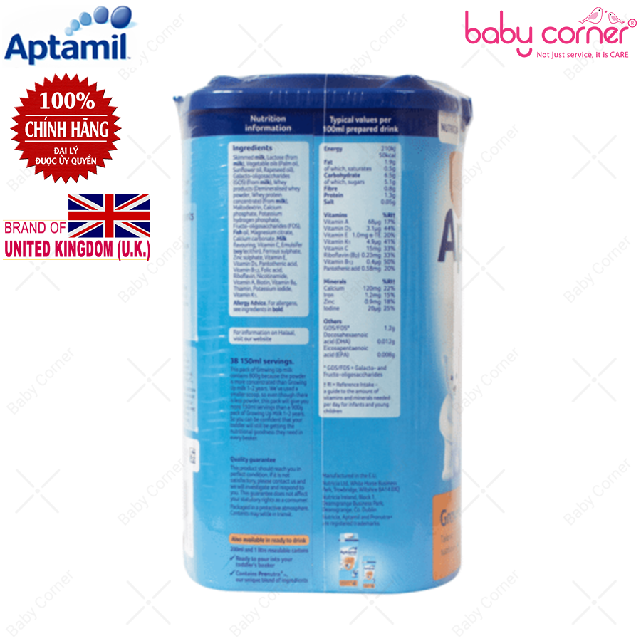  Sữa Bột Aptamil Số 4, 900g, cho trẻ từ 2-3 tuổi 
