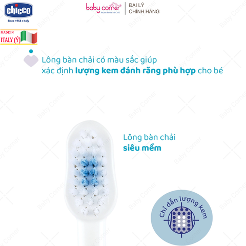  Bàn Chải Đánh Răng CHICCO, Cho Bé Từ 3-6 Tuổi 