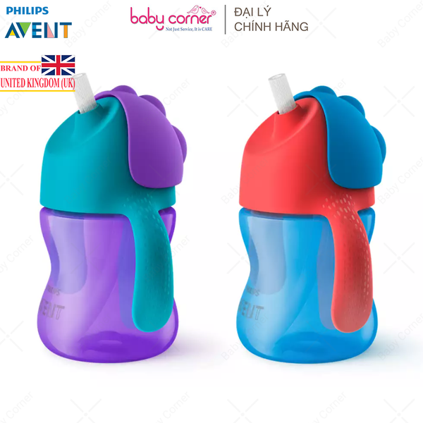  Bình Tập Uống Có Ống Hút Philips Avent, Cho Bé Từ 9M, 200ML 