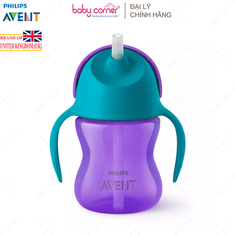  Bình Tập Uống Có Ống Hút Philips Avent, Cho Bé Từ 9M, 200ML 