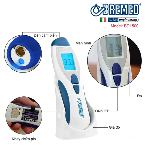  Nhiệt Kế Hồng Ngoại Đo Trán (Đèn Mặt Cười) BD1500 