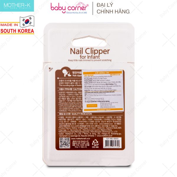 Kềm Cắt Móng Mother-K Hàn Quốc Cho Bé Từ 9 Tháng Tuổi 