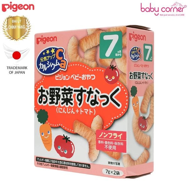  Bánh Ăn Dặm Bổ Sung Canxi Pigeon Vị Cà Rốt & Cà Chua, Cho Bé Từ 6 Tháng Tuổi 