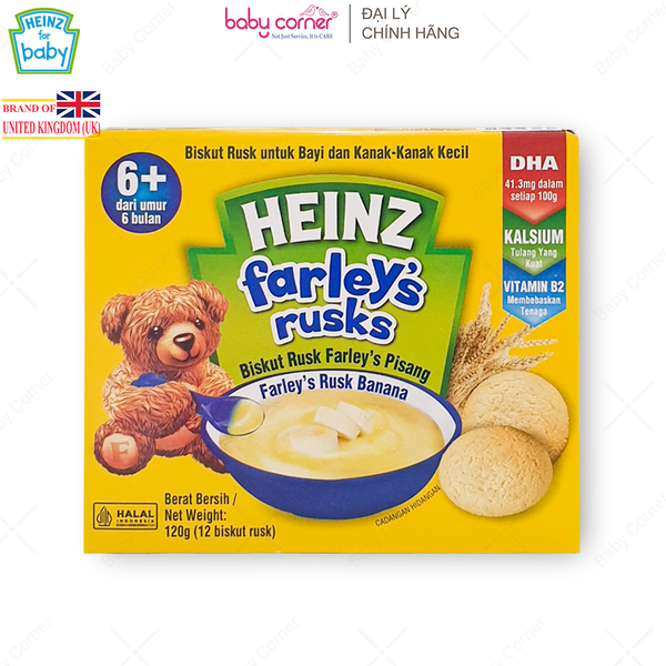  Bánh Quy HEINZ Farley's Rusks Vị Chuối 120G (12 Cái/Hộp) 