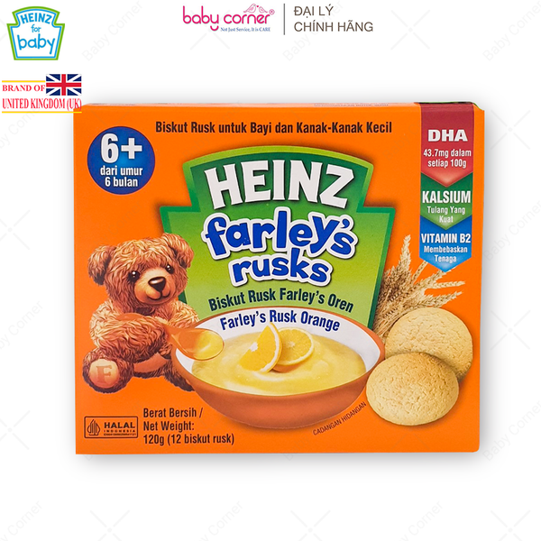  Bánh Quy HEINZ Farley's Rusks Vị Cam 120G (12 Cái/Hộp) 