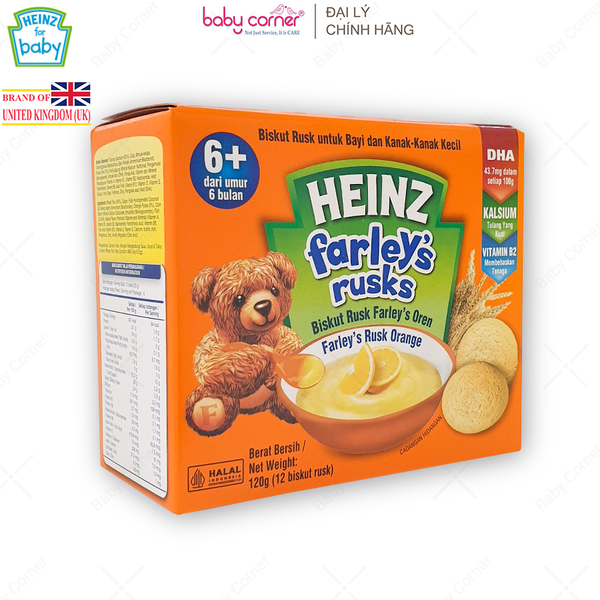  Bánh Quy HEINZ Farley's Rusks Vị Cam 120G (12 Cái/Hộp) 