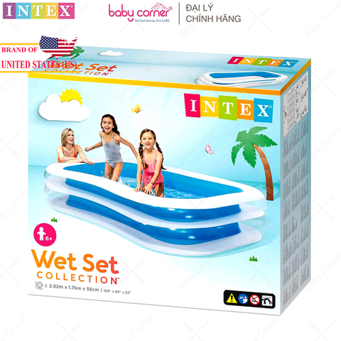  Bể Bơi Phao Hình Chữ Nhật INTEX (262 x 175 x 56cm) 