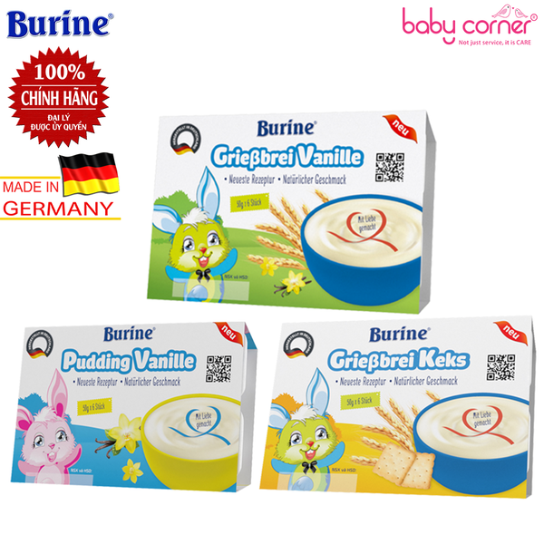  Cháo Sữa BURINE Vị Bích Quy (Lốc 6 Hộp), Cho Bé Từ 6 Tháng Tuổi 