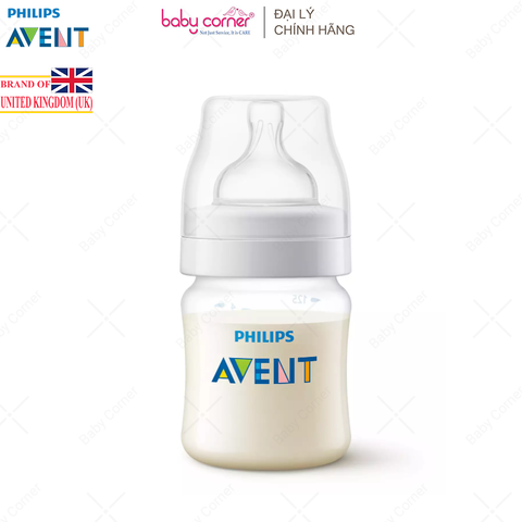  Bình Sữa Philips Avent Nhưa PP Cổ Hẹp, 125ML, Cho Bé Từ 0 Tháng Tuổi (Đóng Gói Màng Co 1 Cái) 