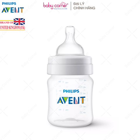  Bình Sữa Philips Avent Nhưa PP Cổ Hẹp, 125ML, Cho Bé Từ 0 Tháng Tuổi (Đóng Gói Màng Co 1 Cái) 