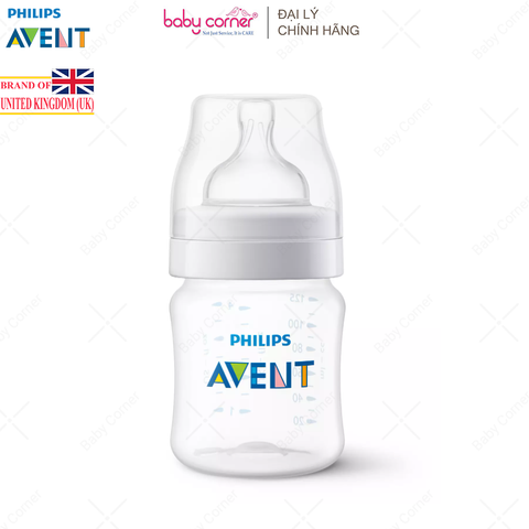 Bình Sữa Philips Avent Nhưa PP Cổ Hẹp, 125ML, Cho Bé Từ 0 Tháng Tuổi (Đóng Gói Màng Co 1 Cái) 