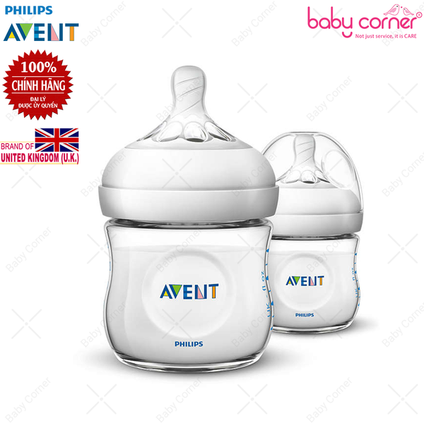  Set 2 Bình sữa Philips Avent Nhựa PP Mô Phỏng Tự Nhiên, 125ml, Bé Từ 1 Tháng Tuổi 