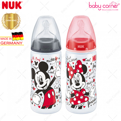  Bình Sữa NUK Mickey PREMIUM CHOICE Nhựa PP (Núm Ti S2), 300ml, Bé 6 - 18 Tháng Tuổi 