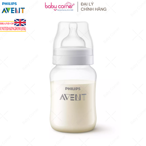  Bình Sữa Philips Avent Nhưa PP Cổ Hẹp, 260ML, Cho Bé Từ 1 Tháng Tuổi (Đóng Gói Màng Co 1 Cái) 