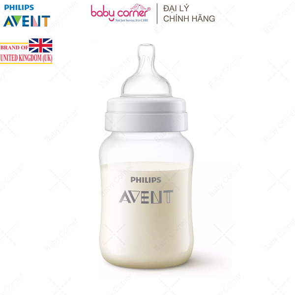  Bình Sữa Philips Avent Nhưa PP Cổ Hẹp, 260ML, Cho Bé Từ 1 Tháng Tuổi (Đóng Gói Màng Co 1 Cái) 