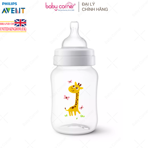  Bình Sữa Philips Avent Nhưa PP Cổ Hẹp, 260ML, Cho Bé Từ 1 Tháng Tuổi (Đóng Gói Màng Co 1 Cái) 