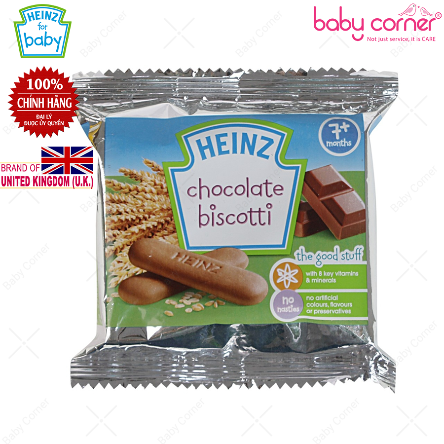  Bánh DD Heinz Chocolate Biscotti VỊ SÔ CÔ LA (từ 7 tháng tuổi) - 60g 