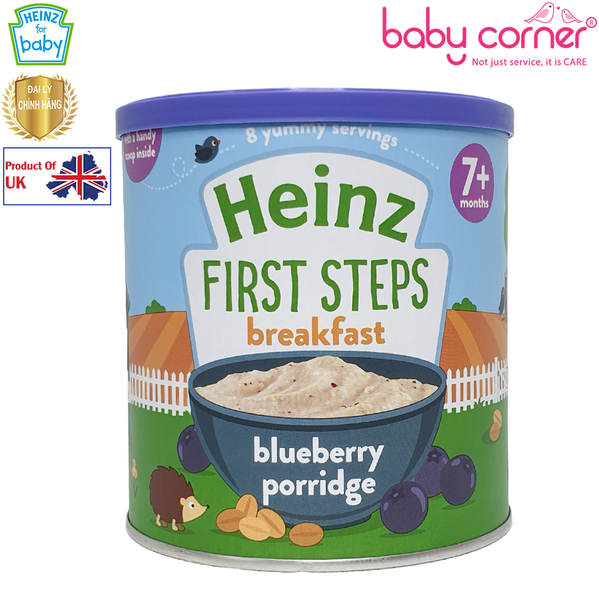  Bột Ăn Dặm (Cháo) HEINZ Việt Quất / Blueberry Porridge 240g, Cho Bé Từ 7 Tháng Tuổi 