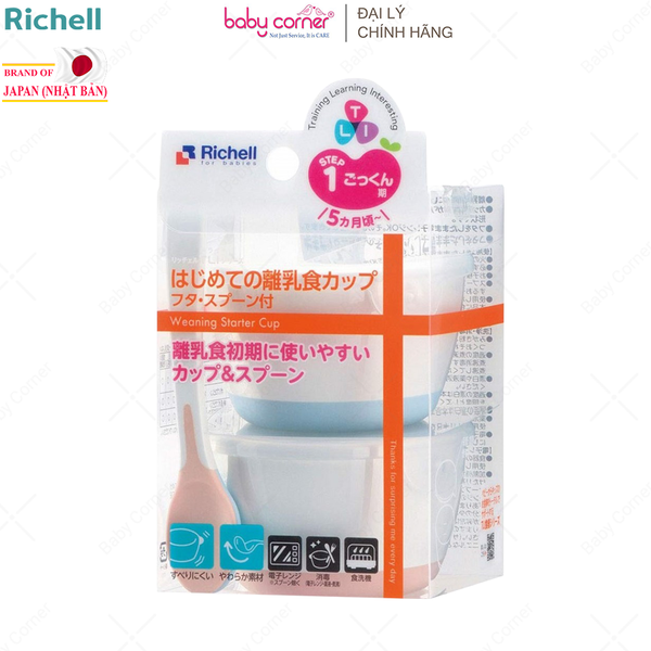  Bộ Chén Ăn Dặm RICHELL T.L.I, Kèm Nắp Và Muỗng 