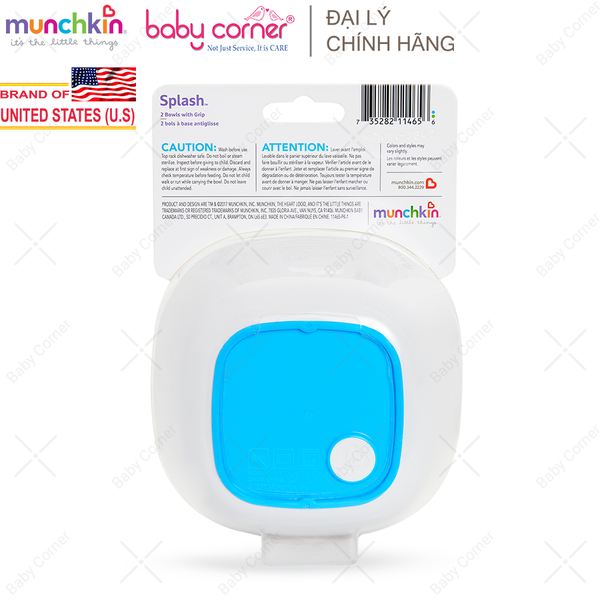  Bộ 2 Bát Chống Trượt Munchkin (Có 2 Màu) 