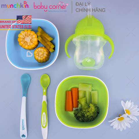  Bộ 2 Bát Chống Trượt Munchkin (Có 2 Màu) 