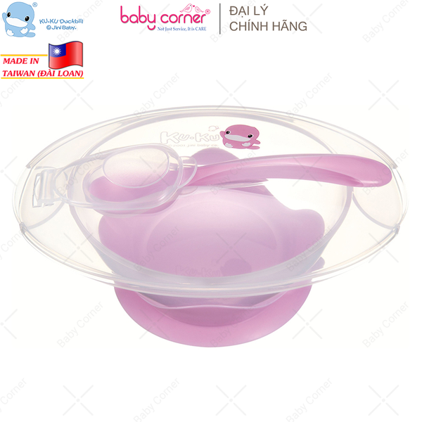  Bộ Chén Ăn Đế Dính Kèm Thìa KuKu (KU5395) 
