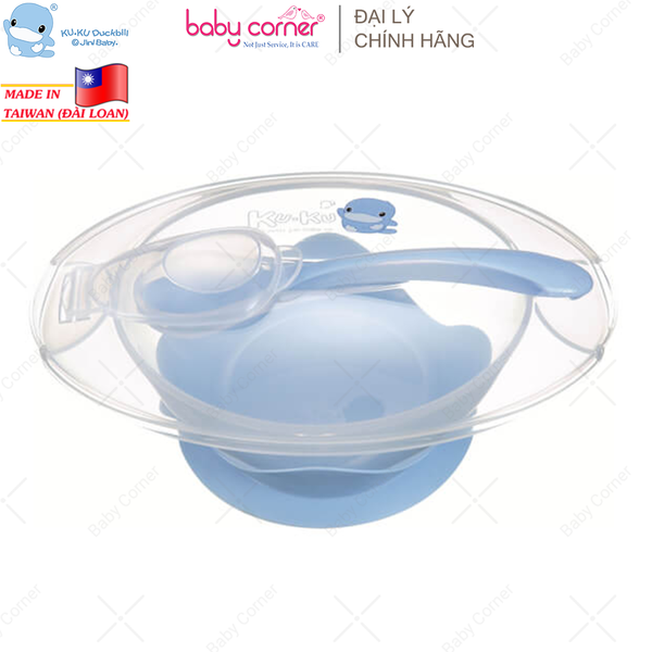  Bộ Chén Ăn Đế Dính Kèm Thìa KuKu (KU5395) 