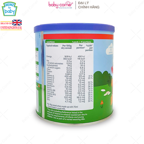  Bột Ăn Dặm (Cháo) HEINZ Ngũ Cốc, Bí Đỏ, Cà Rốt, Bắp Ngọt & Phô Mai 200g, Cho Bé Từ 7 Tháng Tuổi 