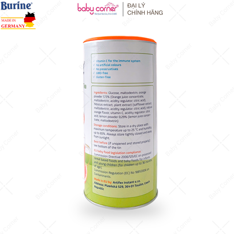  Trà Cốm Hoa Quả BURINE Vị Cam Nam Mỹ (200g/Hộp) 