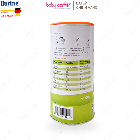  Trà Cốm Hoa Quả BURINE Vị Cam Nam Mỹ (200g/Hộp) 
