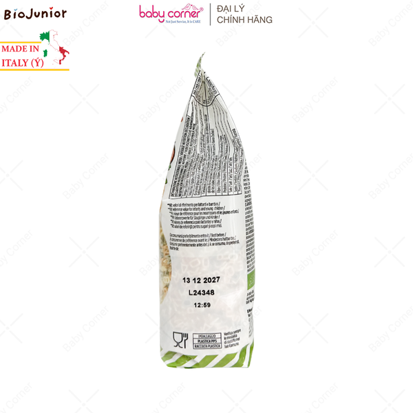  Mì Nui Ăn Dặm Hữu Cơ Hình Chữ Cái BIO JUNIOR, Bé Từ 8 Tháng, 200G 