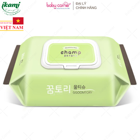  Khăn Giấy Ướt Champ Không Mùi, Gói 100 Miếng 