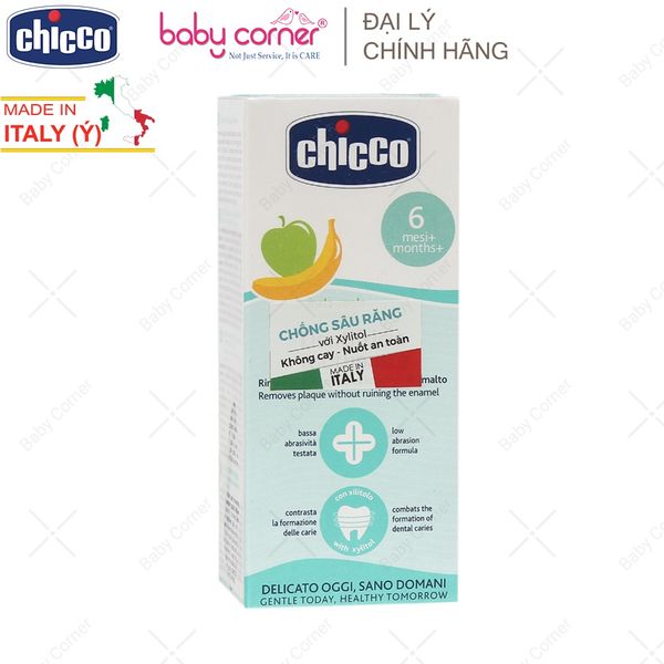  Kem Đánh Răng Chicco Hương Chuối Táo, Cho Bé Từ 6 Tháng Tuổi, 50ml 